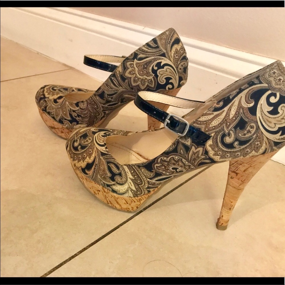 Animal print platform heels